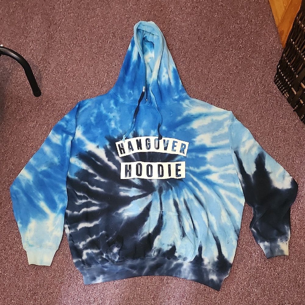 Blue Tie-Dye Graphics Hoodie